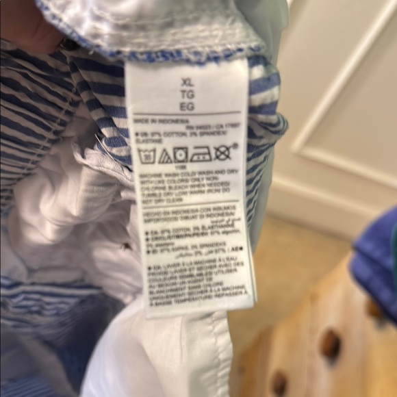 Blue and White Striped Shorts - Picture 3 of 4